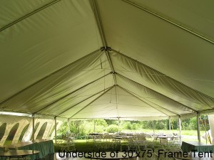 Frame Tent- 30'x75' Underside 